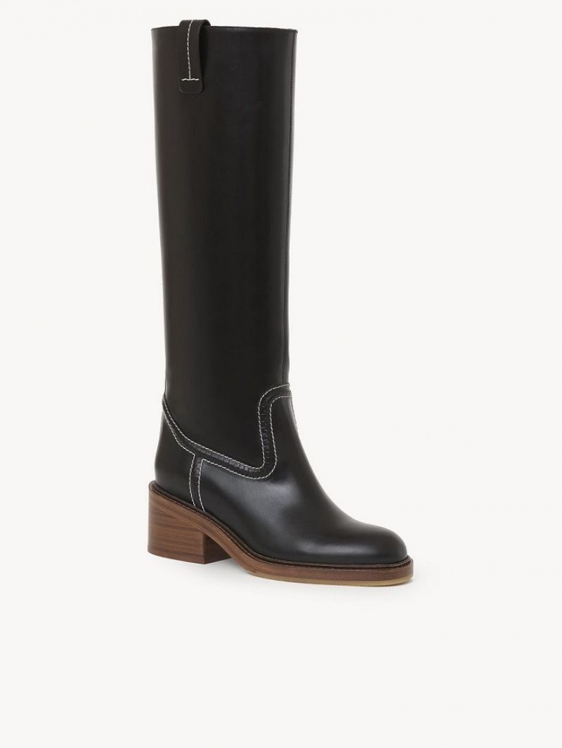 Chloe Mallo Hoge Laarzen Zwart | CHE-SR14222