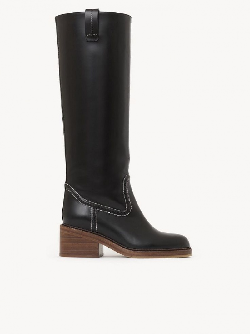 Chloe Mallo Hoge Laarzen Zwart | CHE-SR14222
