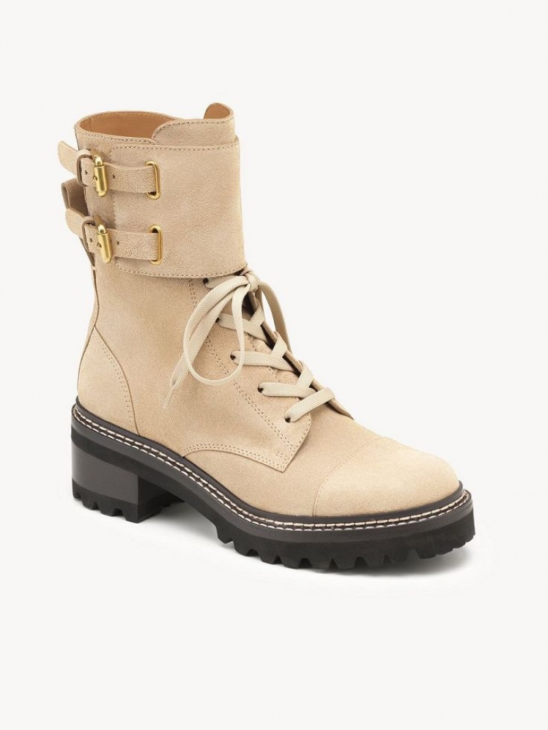 Chloe Mallory Biker Laarzen Beige | CHE-SR14887