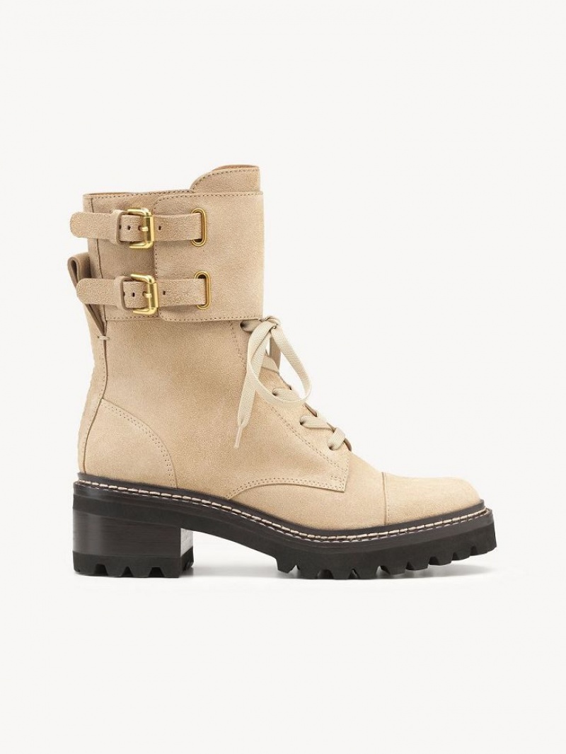 Chloe Mallory Biker Laarzen Beige | CHE-SR14887