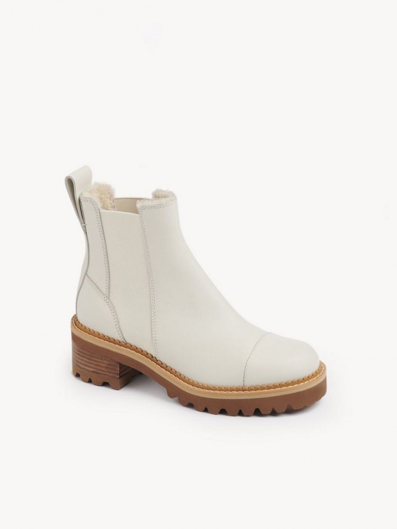 Chloe Mallory Chelsea Laarzen Wit | CHE-SR14886