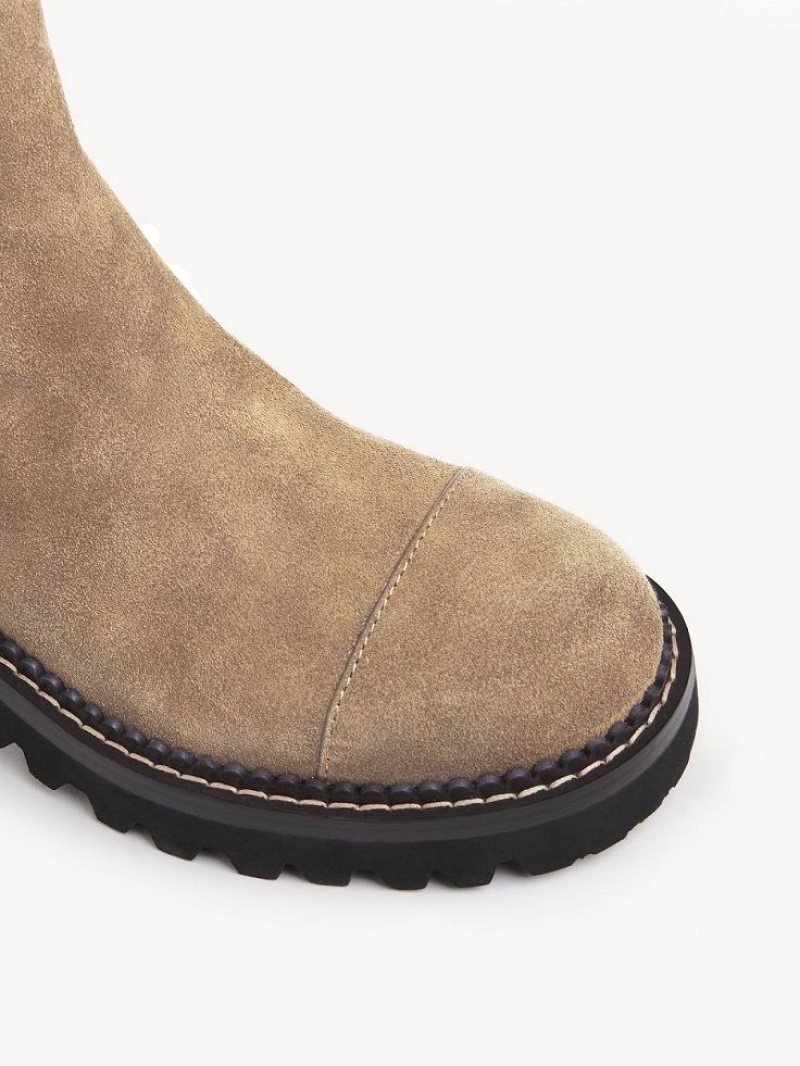 Chloe Mallory Enkellaarzen Khaki | CHE-SR14875