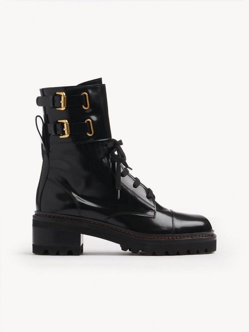 Chloe Mallory Enkellaarzen Zwart | CHE-SR14878