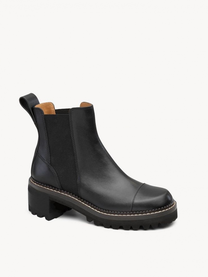 Chloe Mallory Enkellaarzen Zwart | CHE-SR14885