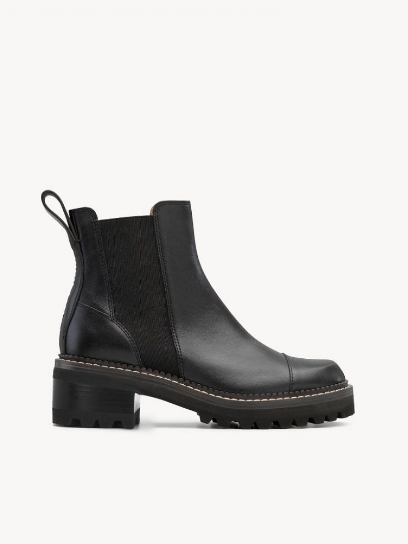 Chloe Mallory Enkellaarzen Zwart | CHE-SR14885