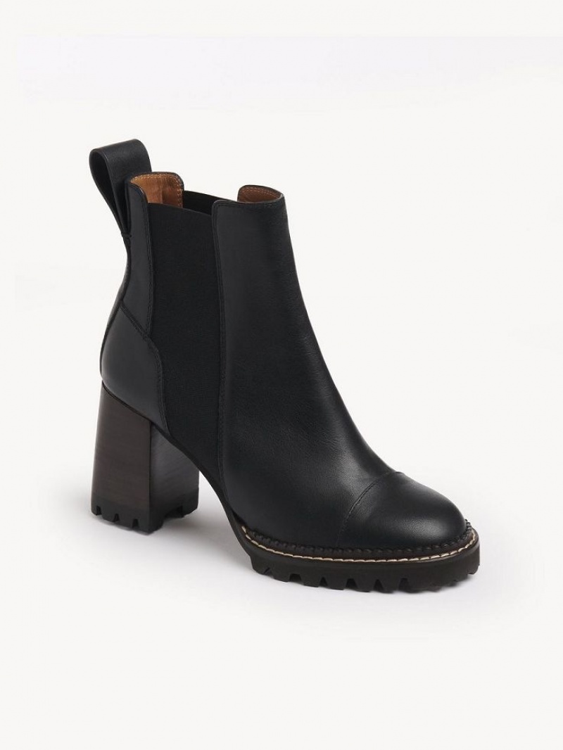 Chloe Mallory Enkellaarzen Zwart | CHE-SR14889