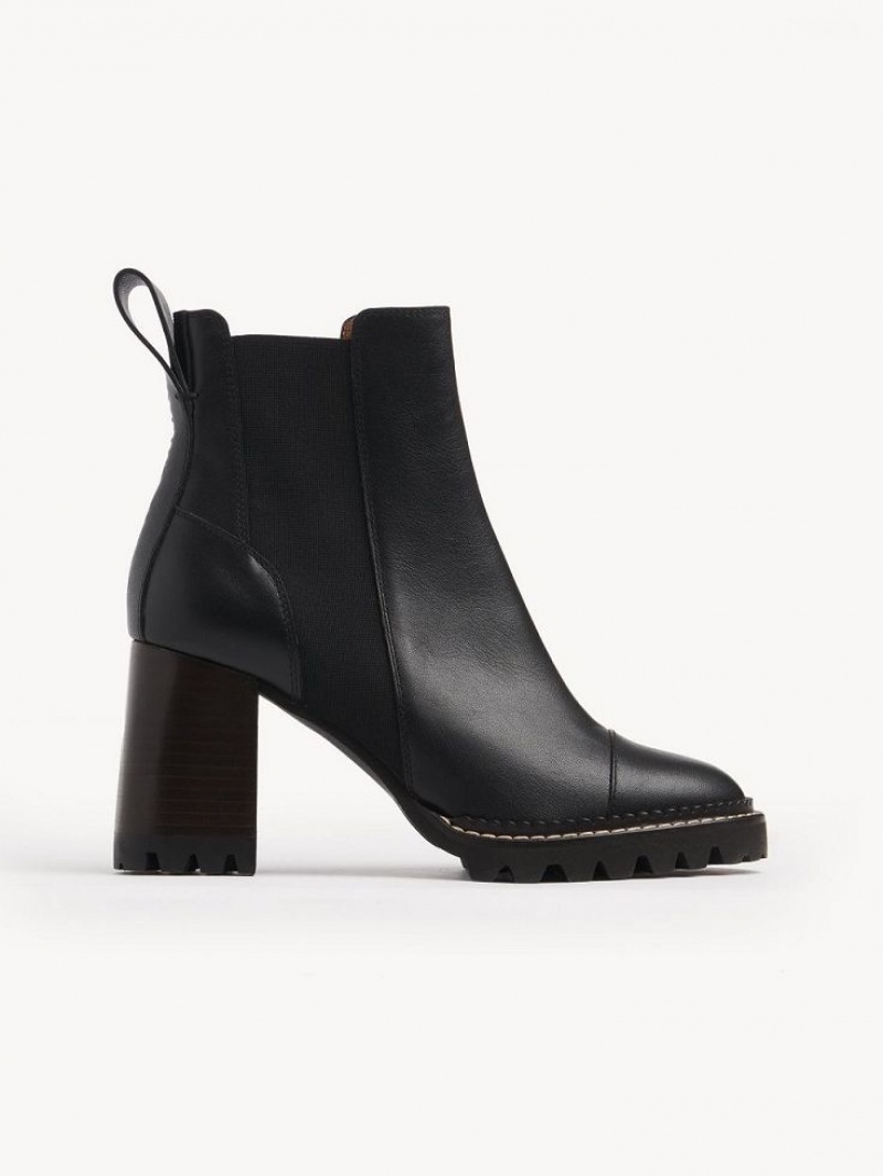 Chloe Mallory Enkellaarzen Zwart | CHE-SR14889