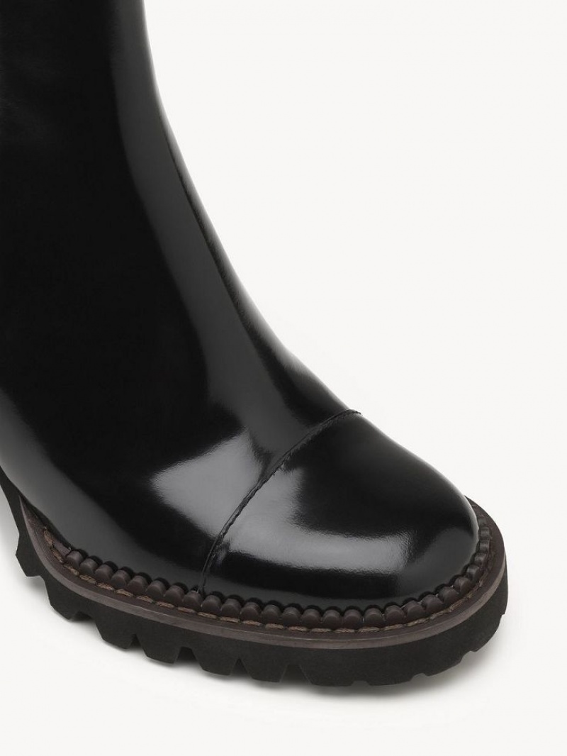 Chloe Mallory Enkellaarzen Zwart | CHE-SR14890