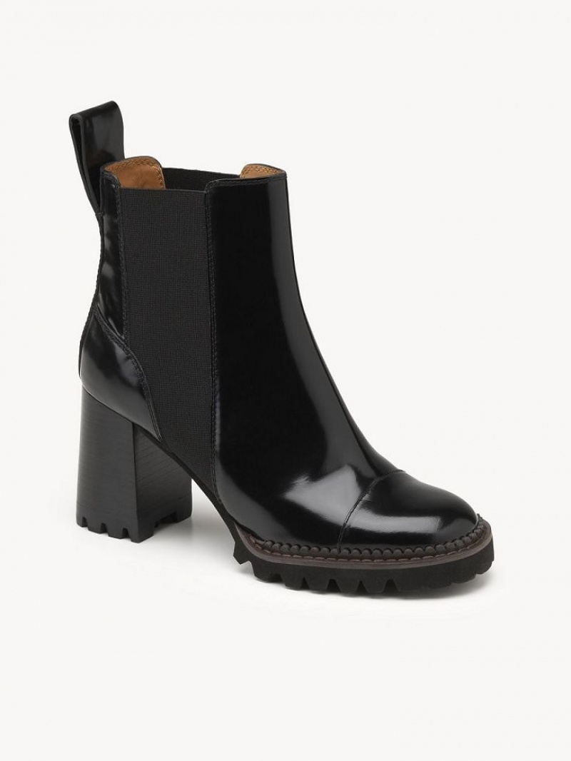 Chloe Mallory Enkellaarzen Zwart | CHE-SR14890