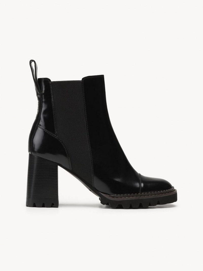 Chloe Mallory Enkellaarzen Zwart | CHE-SR14890