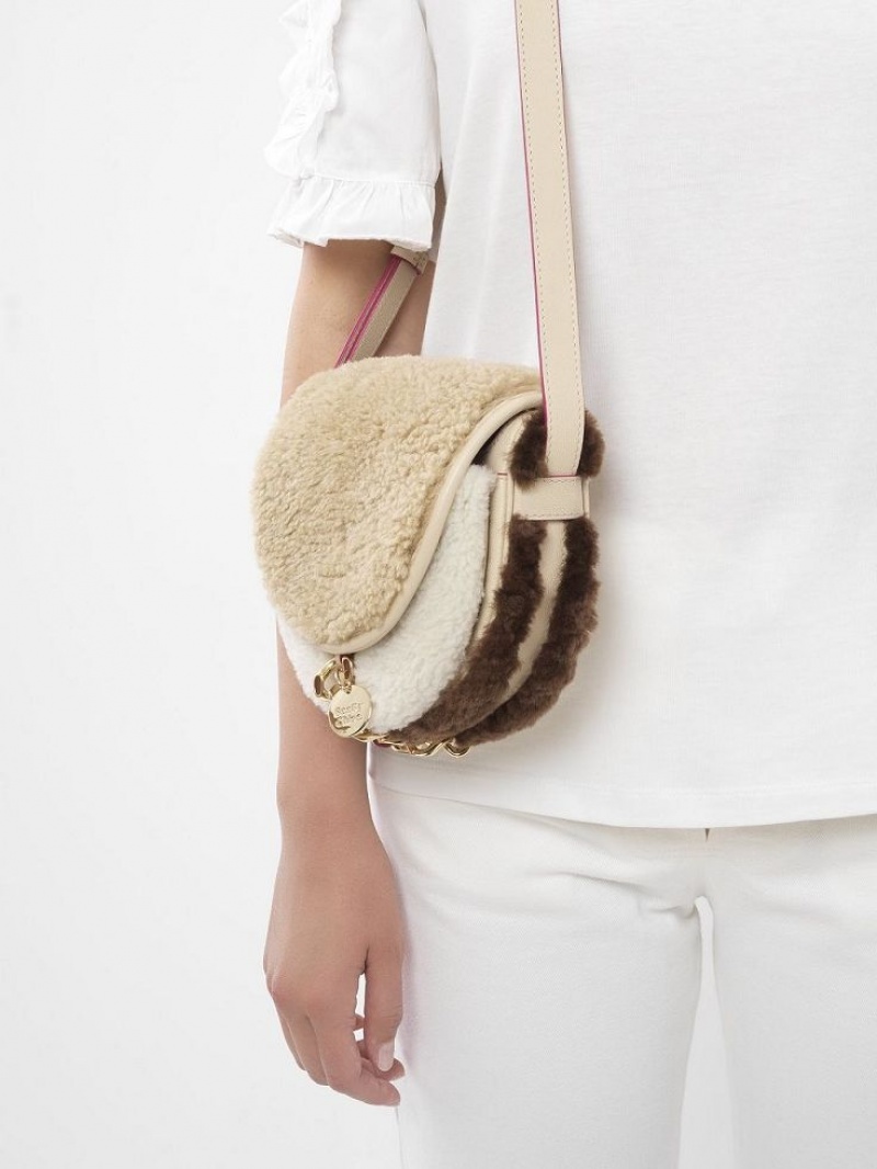 Chloe Mara Small Saddle Schoudertassen Beige | CHE-SR14604