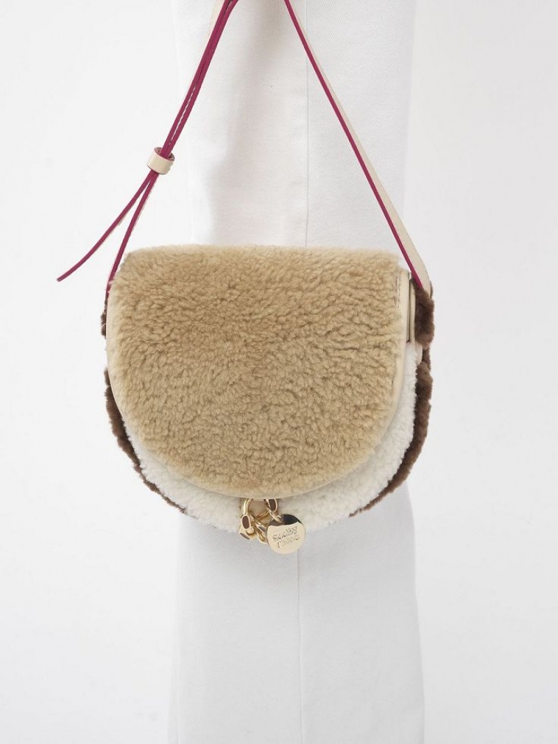 Chloe Mara Small Saddle Schoudertassen Beige | CHE-SR14604