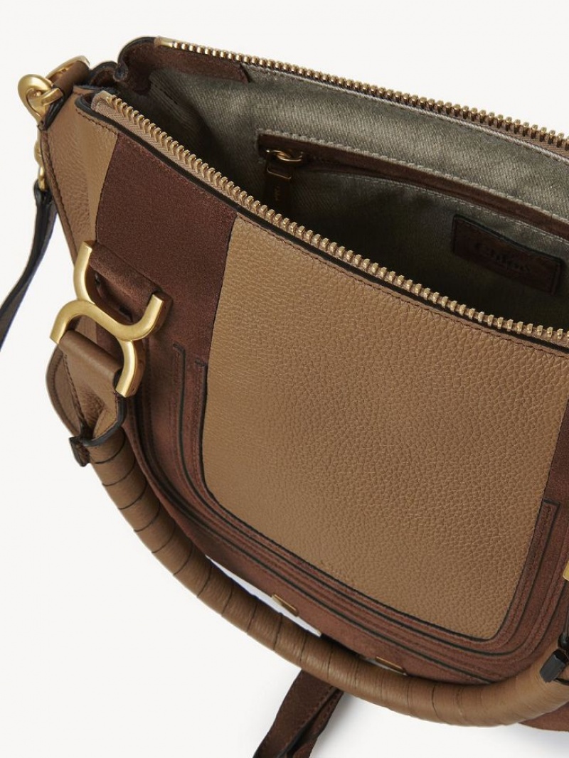 Chloe Marcie Double Carry Crossbodytassen Beige | CHE-SR13600
