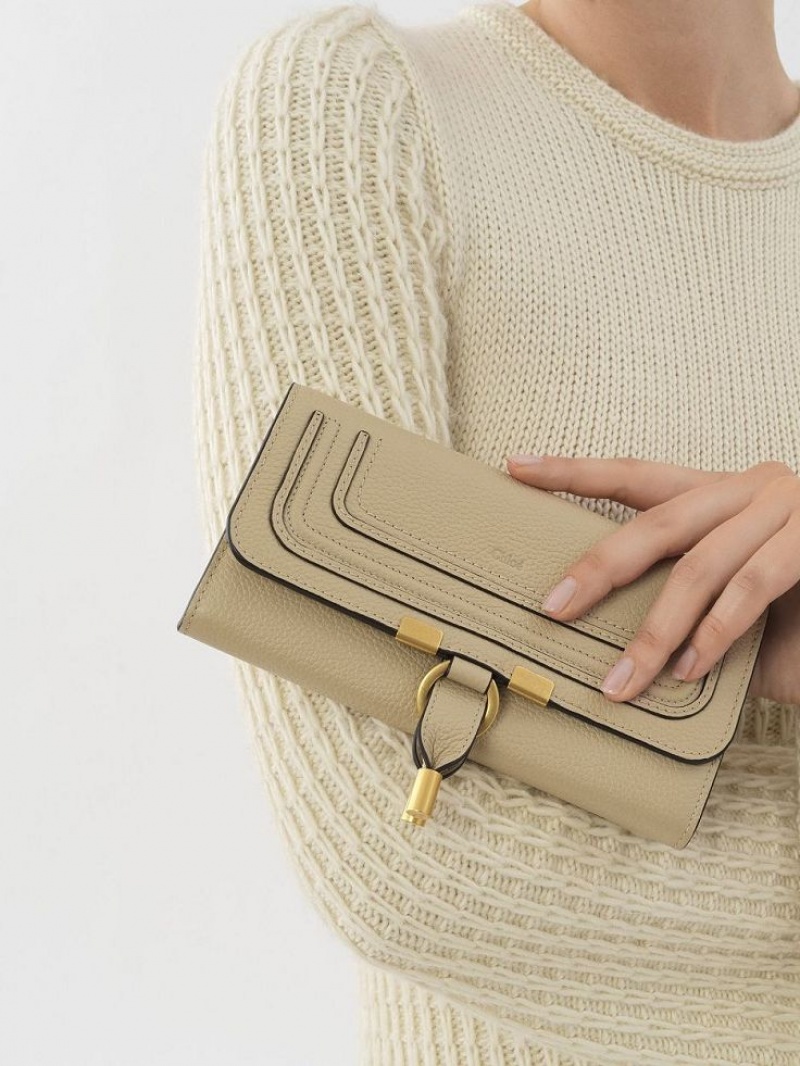 Chloe Marcie Grote Portefeuille Beige | CHE-SR14305