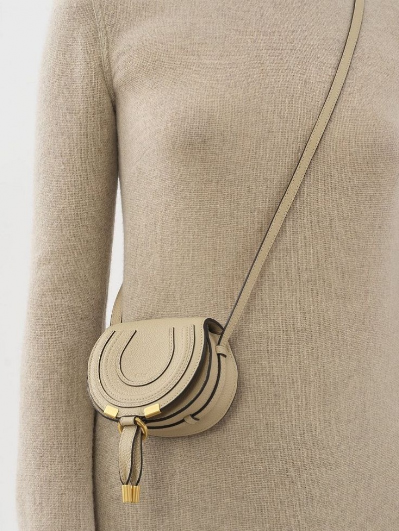 Chloe Marcie Nano Saddle Mini Tassen Beige | CHE-SR13683