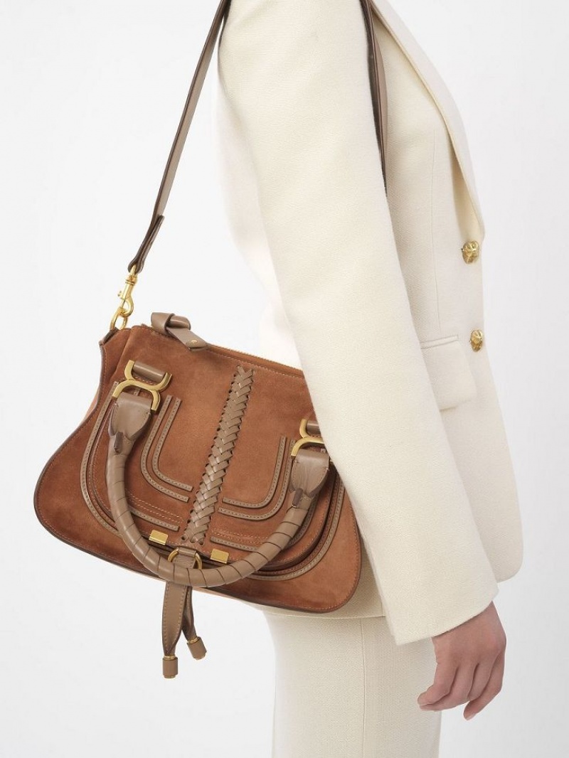 Chloe Marcie Small Double Carry Schoudertassen Bruin | CHE-SR13440