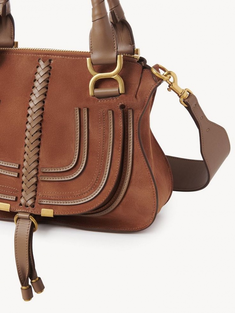 Chloe Marcie Small Double Carry Schoudertassen Bruin | CHE-SR13440