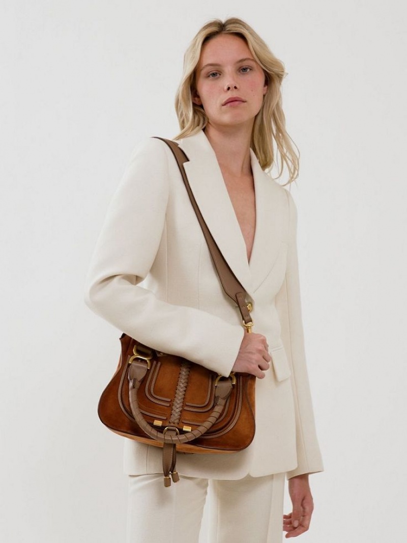 Chloe Marcie Small Double Carry Schoudertassen Bruin | CHE-SR13440