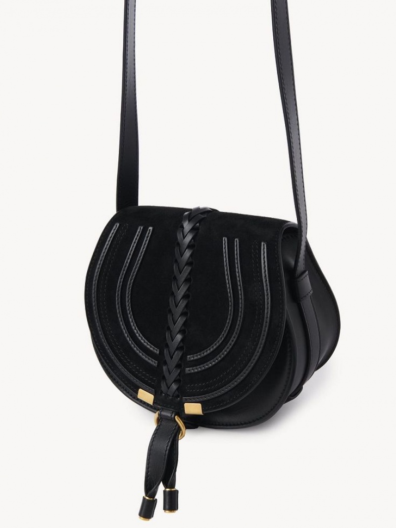 Chloe Marcie Small Saddle Schoudertassen Zwart | CHE-SR13413