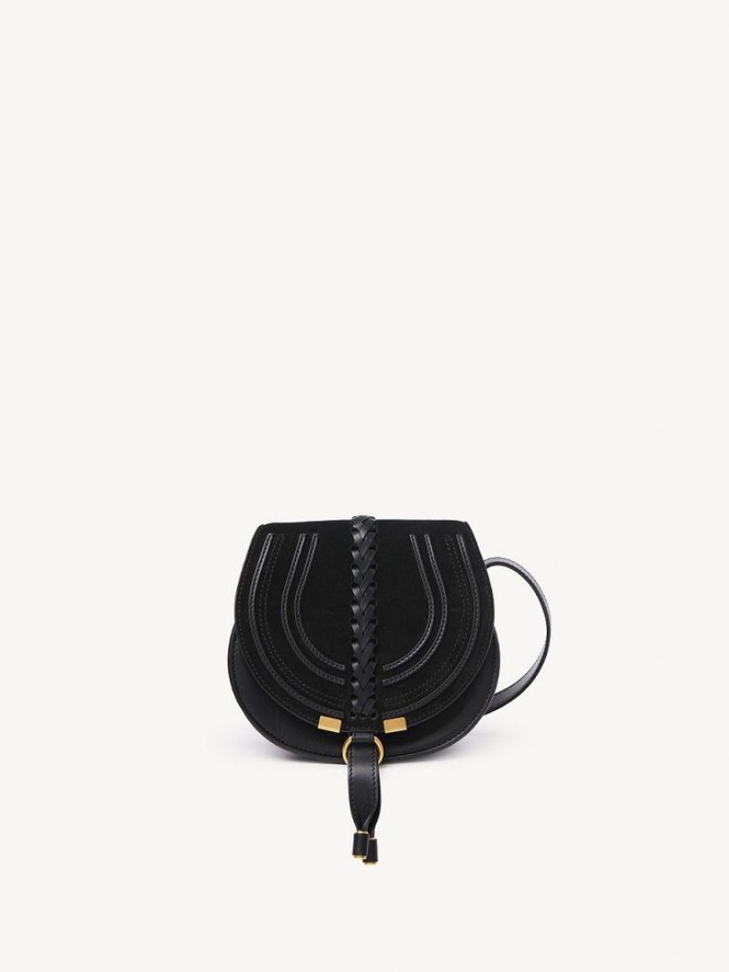 Chloe Marcie Small Saddle Schoudertassen Zwart | CHE-SR13413