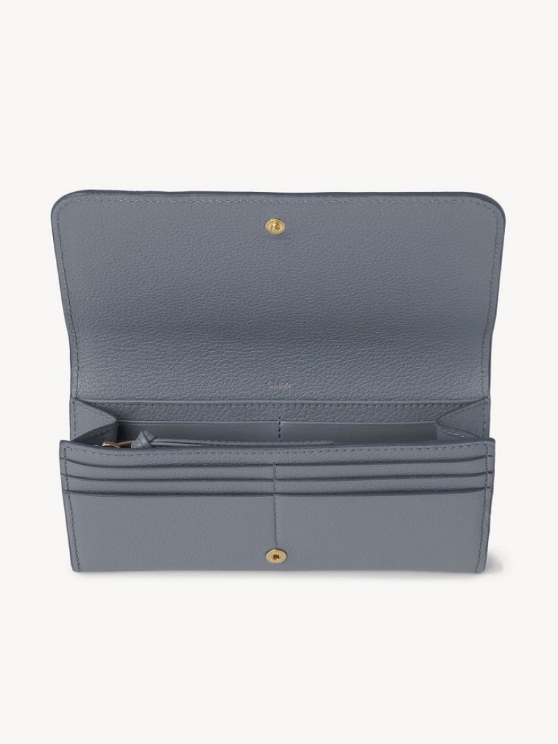 Chloe Marcie With Flap Grote Portefeuille Blauw | CHE-SR14302