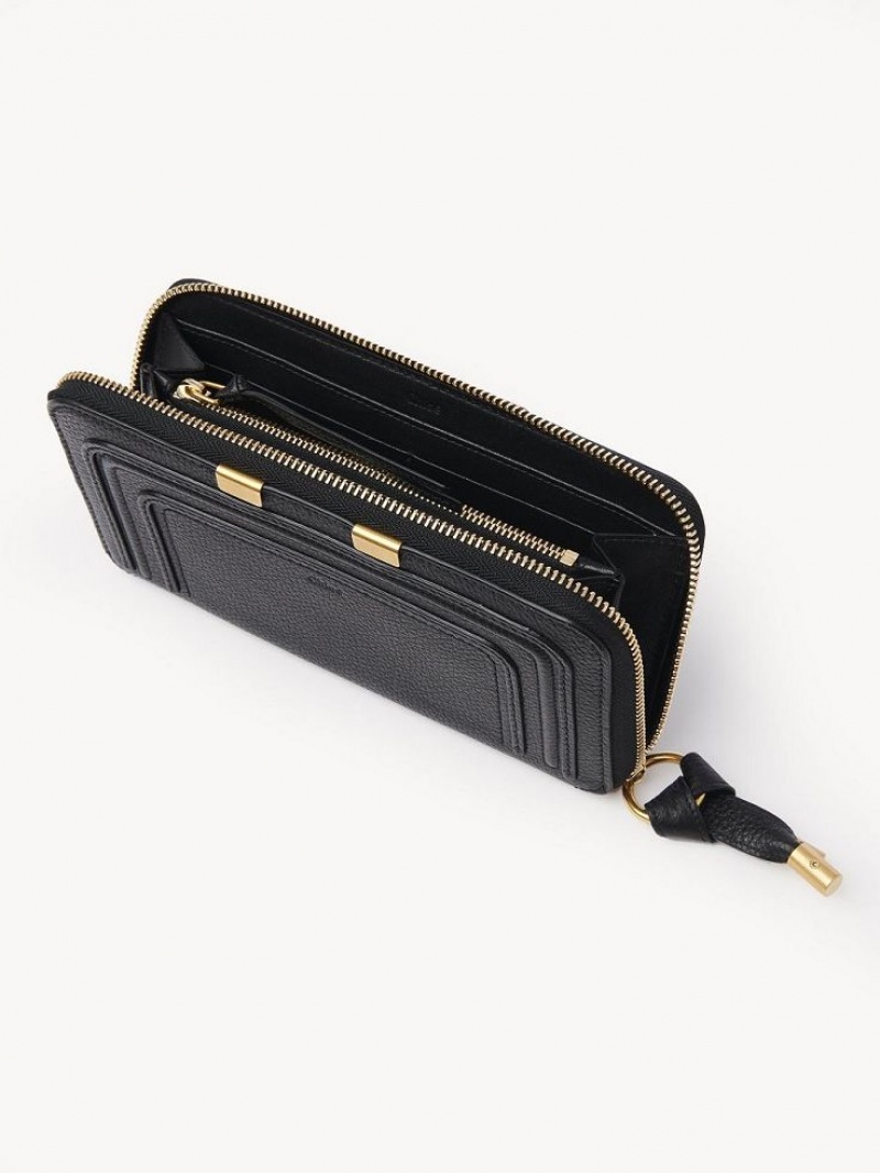 Chloe Marcie Zippered Grote Portefeuille Zwart | CHE-SR14303