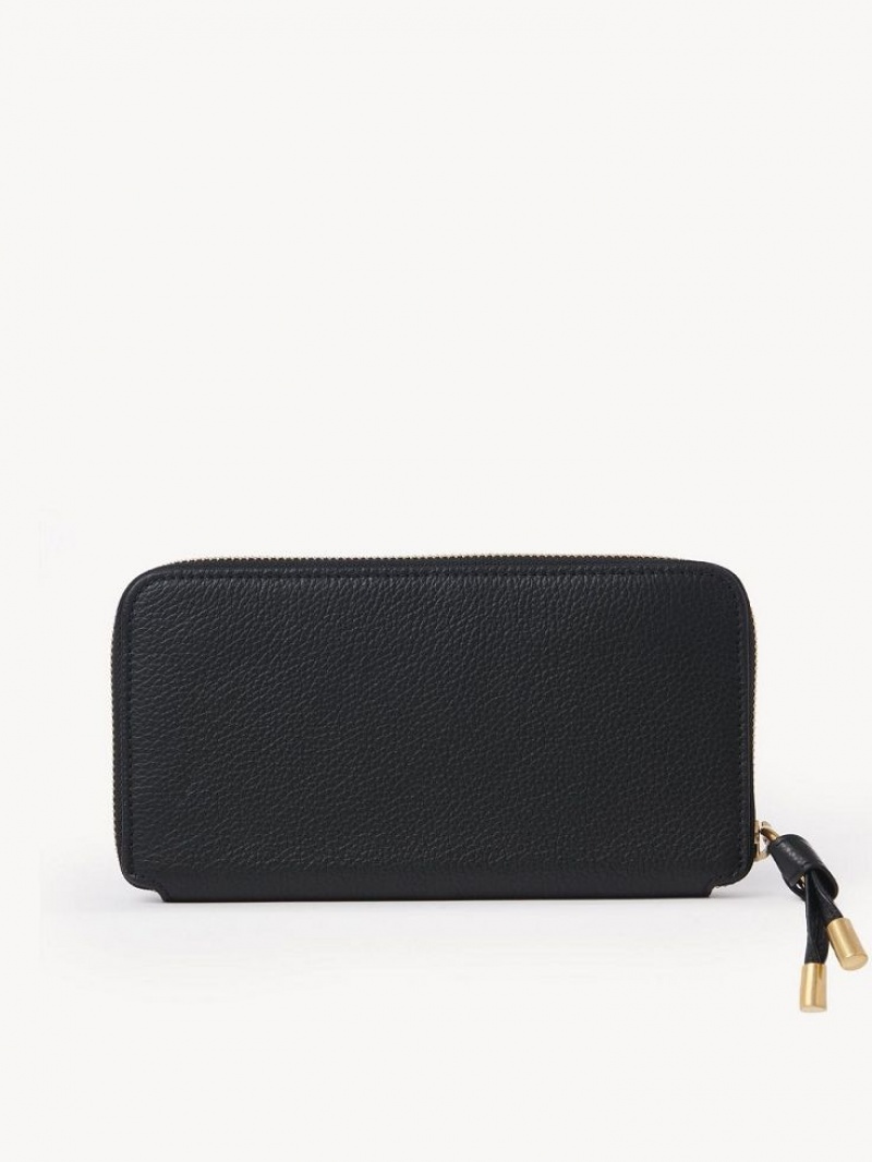Chloe Marcie Zippered Grote Portefeuille Zwart | CHE-SR14303