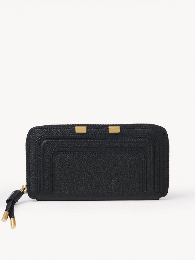 Chloe Marcie Zippered Grote Portefeuille Zwart | CHE-SR14303