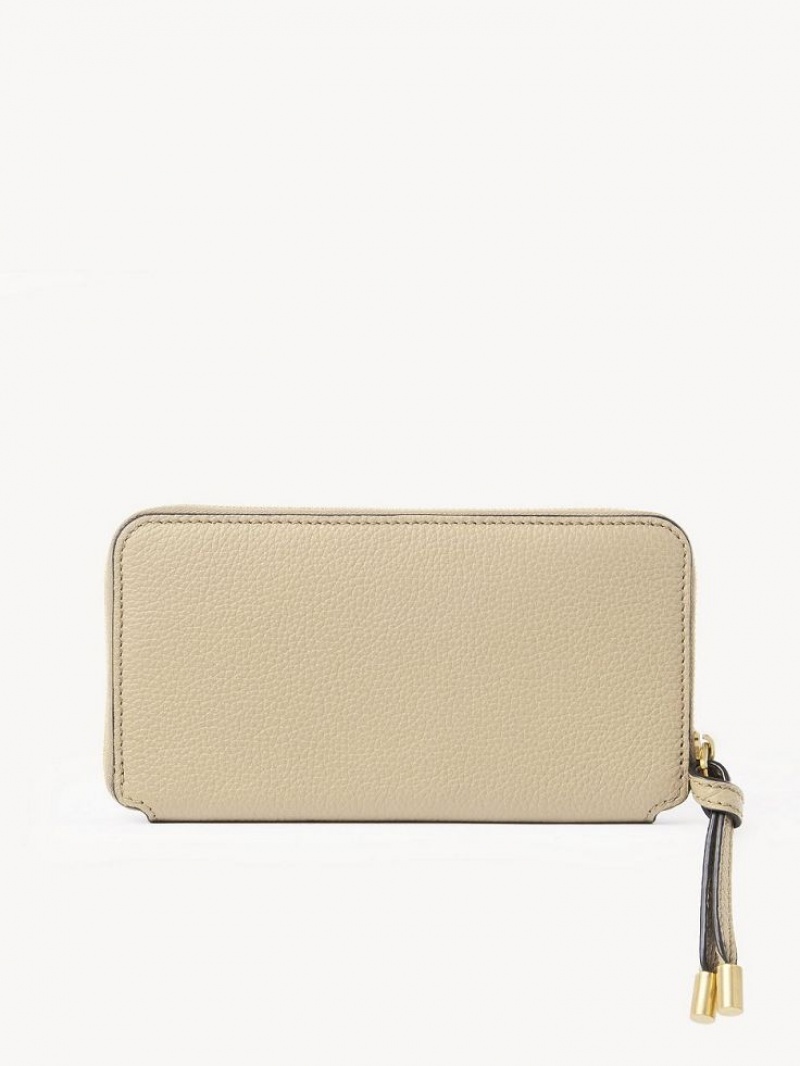 Chloe Marcie Zippered Grote Portefeuille Beige | CHE-SR14304
