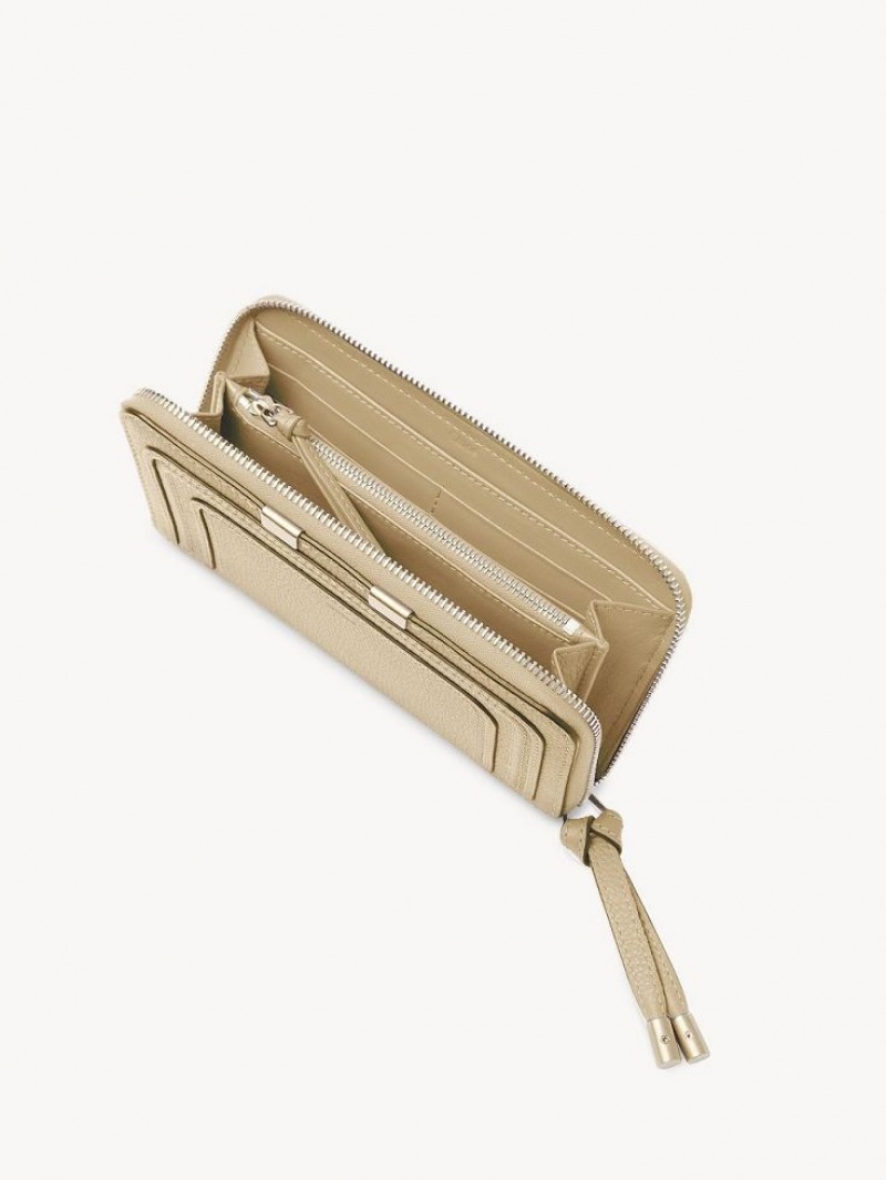 Chloe Marcie Zippered Grote Portefeuille Beige | CHE-SR14304