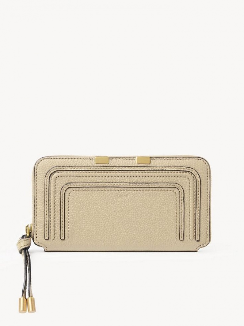 Chloe Marcie Zippered Grote Portefeuille Beige | CHE-SR14304