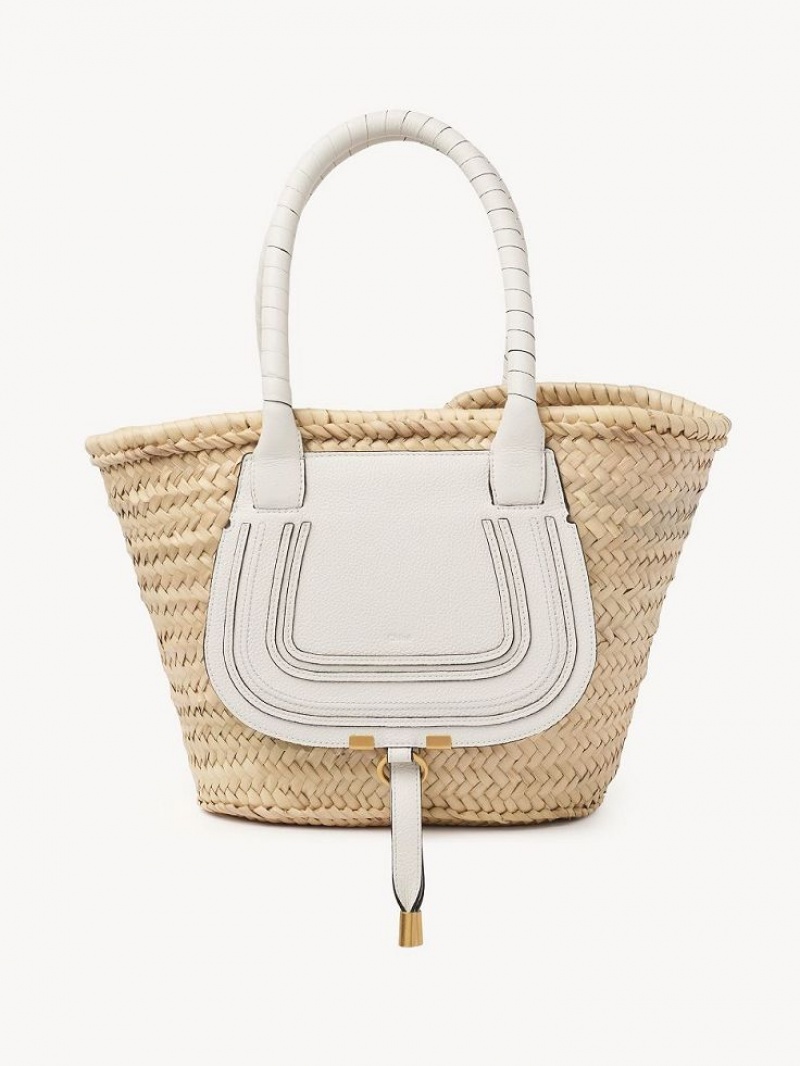 Chloe Medium Marcie Basket Tote Tassen Wit | CHE-SR13291