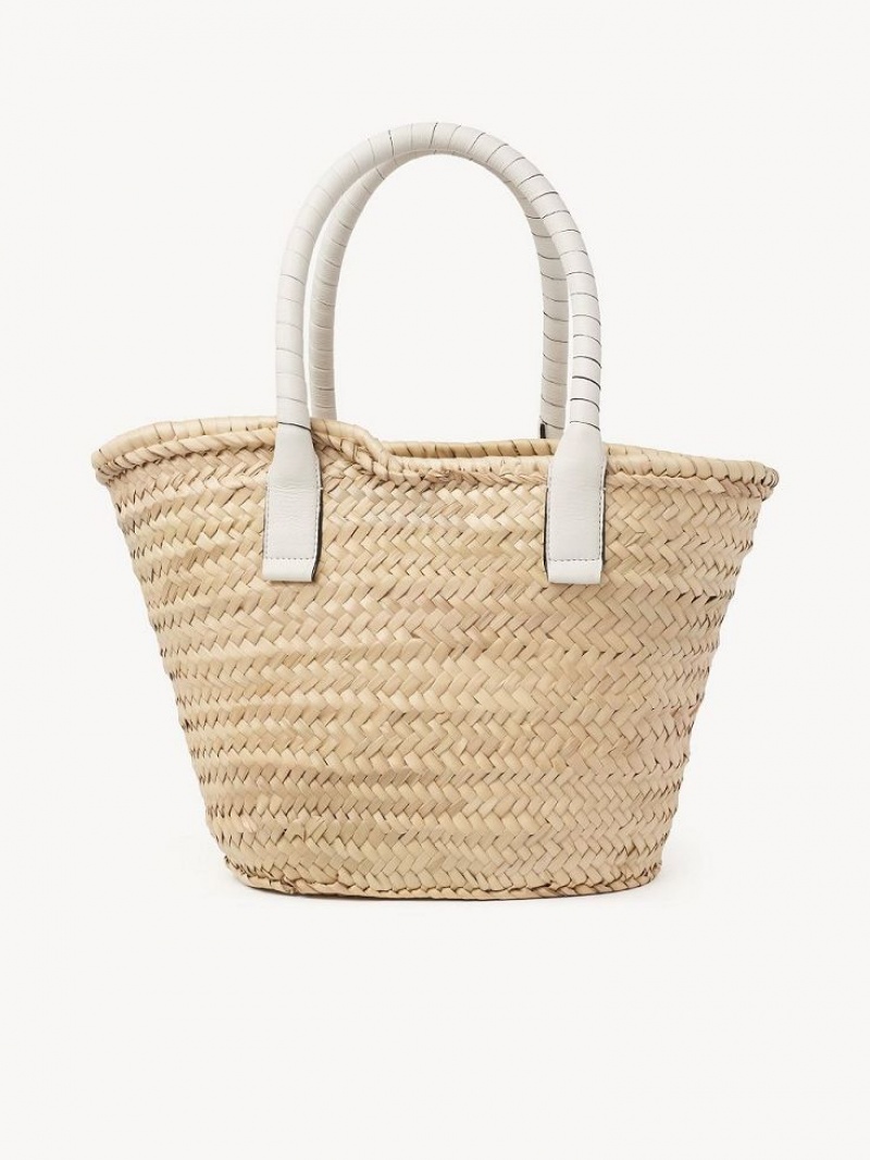 Chloe Medium Marcie Basket Tote Tassen Wit | CHE-SR13291