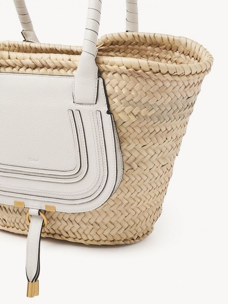 Chloe Medium Marcie Basket Tote Tassen Wit | CHE-SR13291