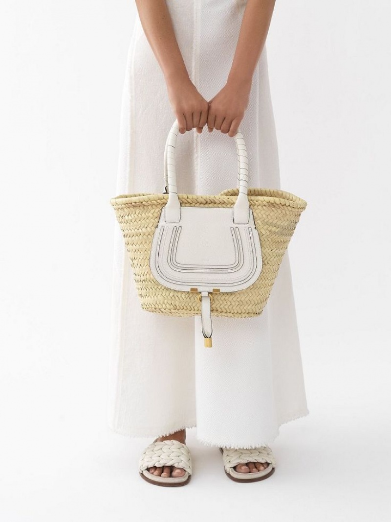 Chloe Medium Marcie Basket Tote Tassen Wit | CHE-SR13291