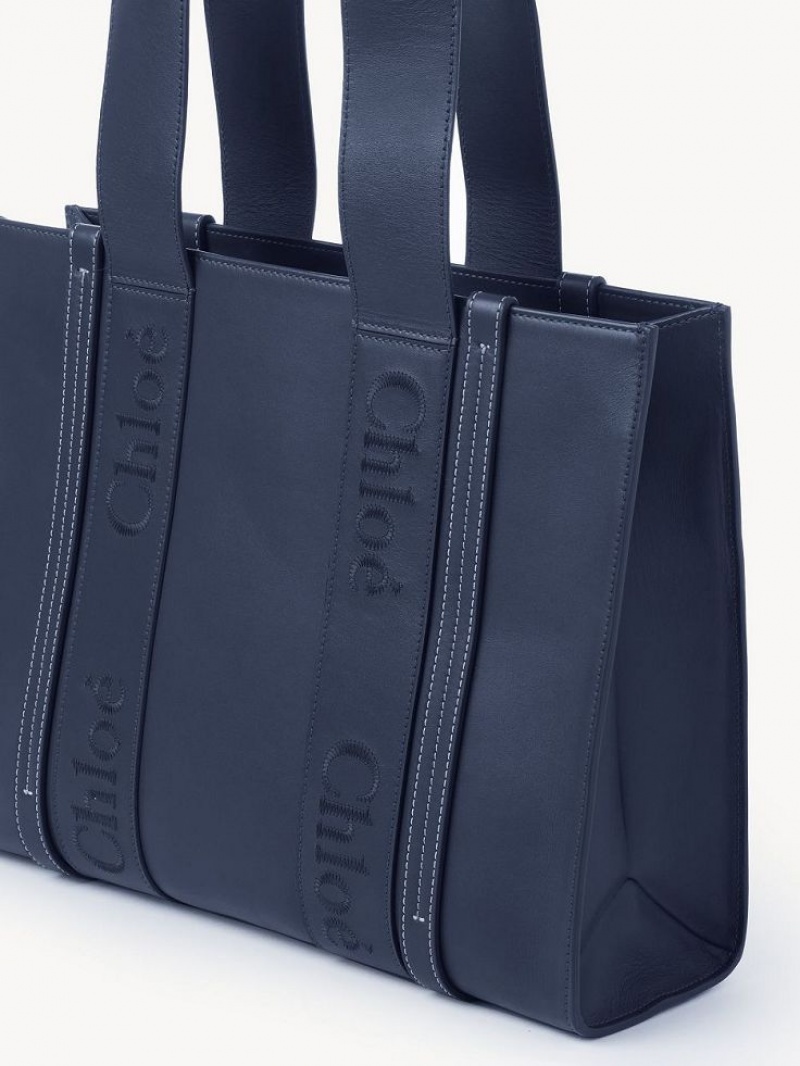 Chloe Medium Woody Schoudertassen Blauw | CHE-SR13432