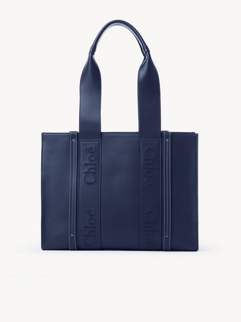 Chloe Medium Woody Schoudertassen Blauw | CHE-SR13432