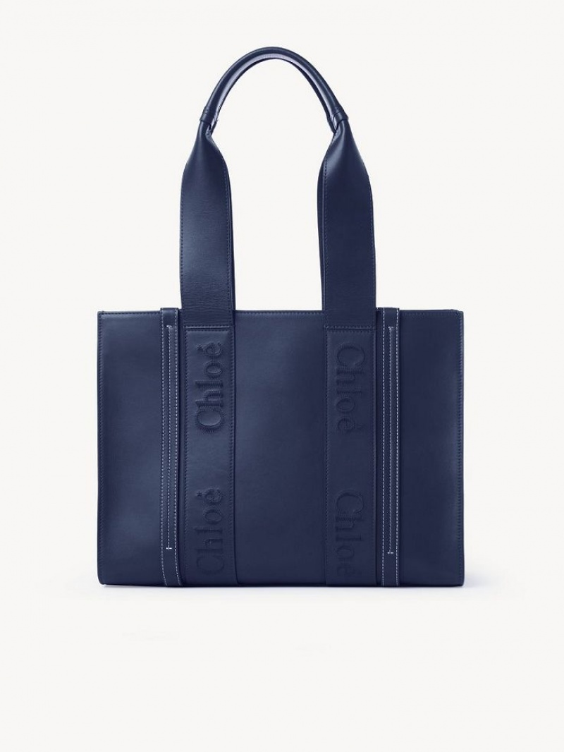 Chloe Medium Woody Schoudertassen Blauw | CHE-SR13432
