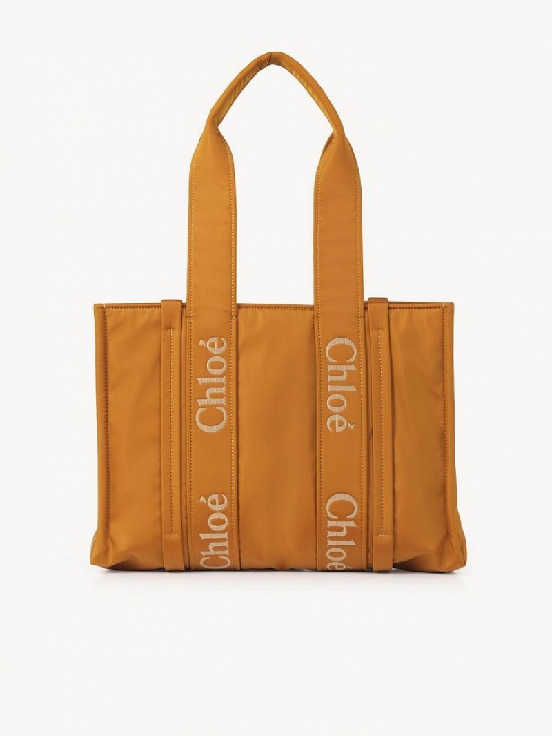 Chloe Medium Woody Schoudertassen Geel | CHE-SR13411