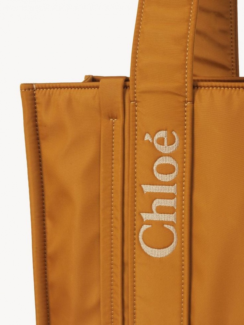 Chloe Medium Woody Schoudertassen Geel | CHE-SR13411