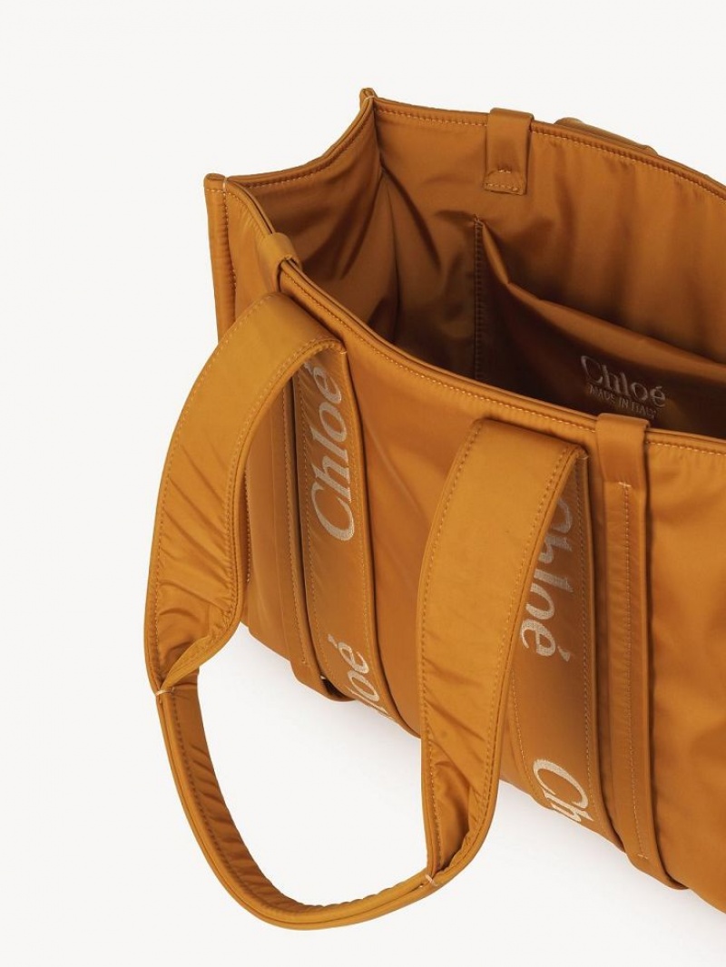Chloe Medium Woody Schoudertassen Geel | CHE-SR13411