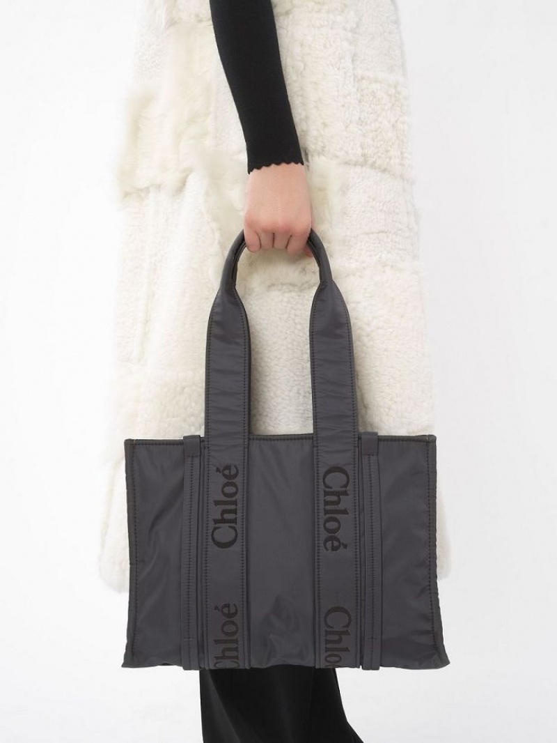 Chloe Medium Woody Schoudertassen Grijs | CHE-SR13427
