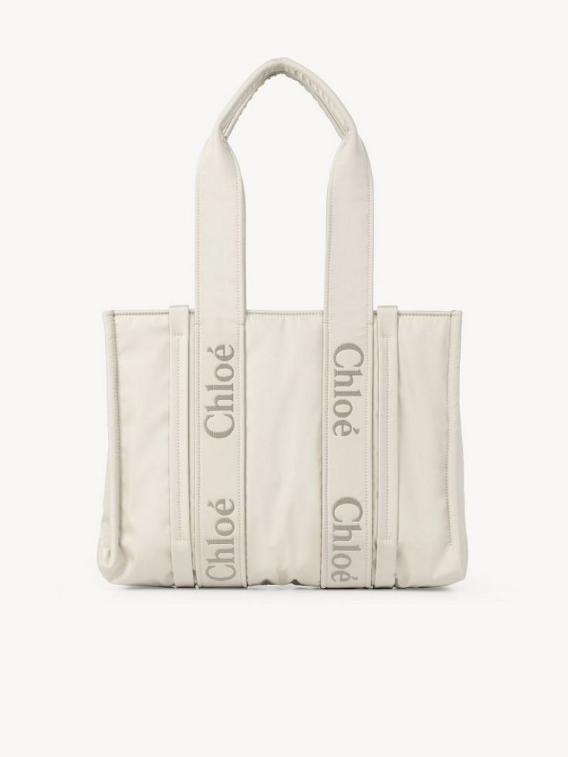 Chloe Medium Woody Schoudertassen Wit | CHE-SR13410