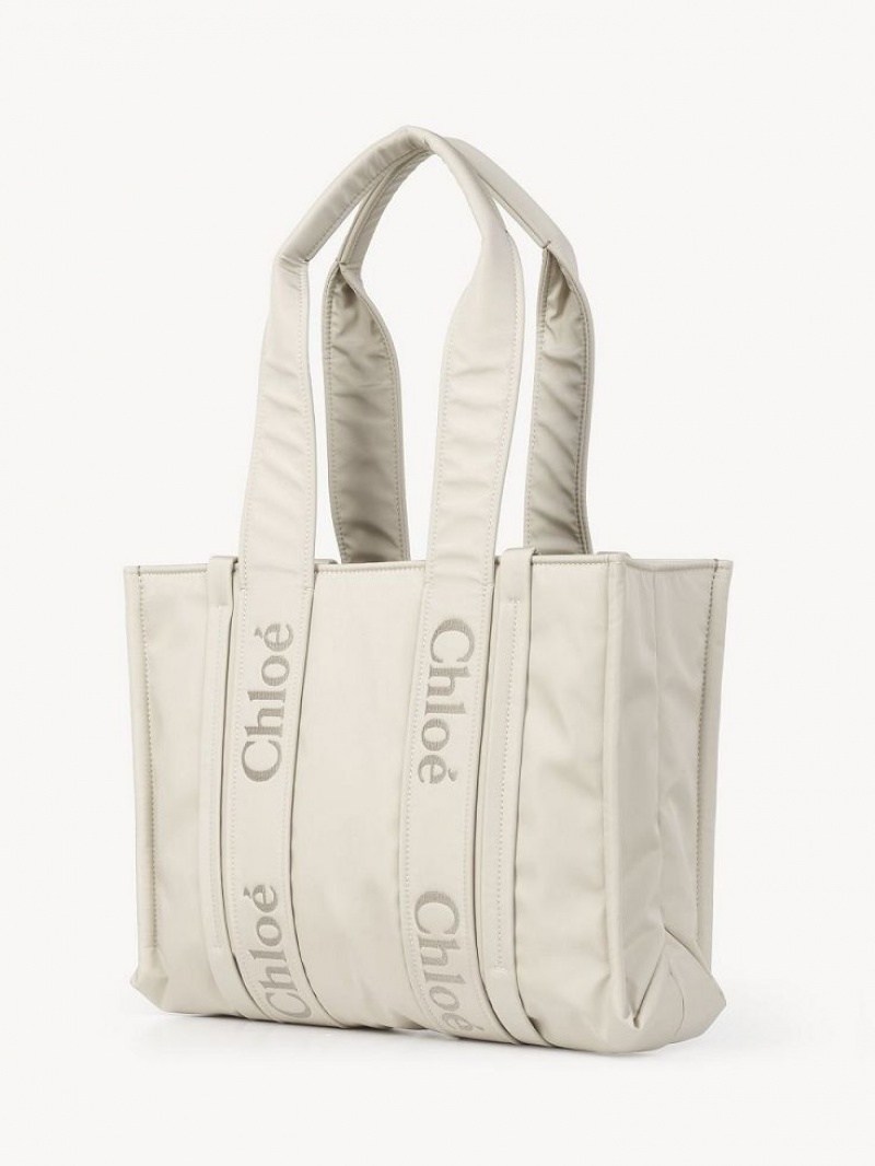 Chloe Medium Woody Schoudertassen Wit | CHE-SR13410