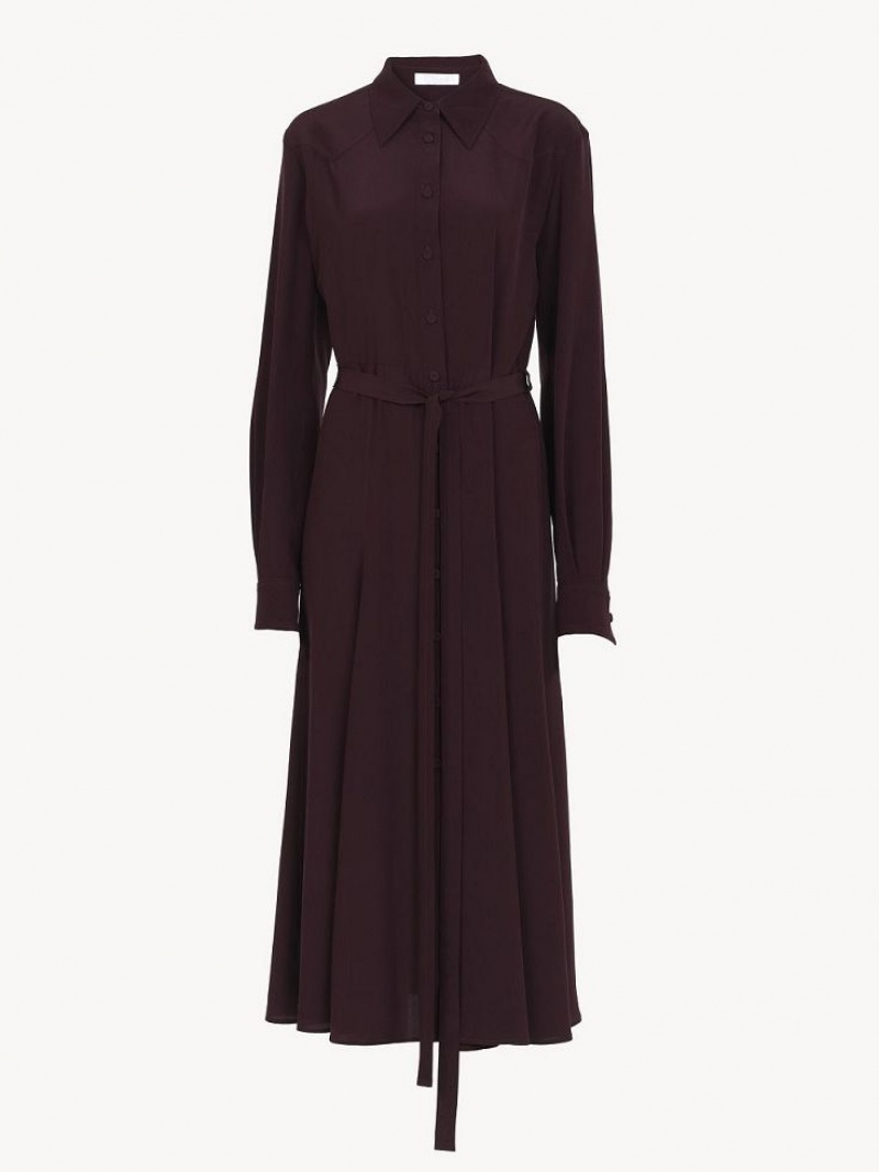 Chloe Midi Shirt Jurk Paars | CHE-SR13840