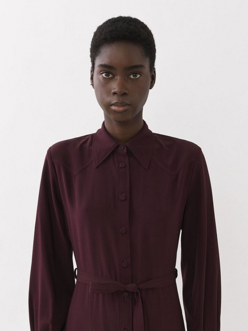 Chloe Midi Shirt Jurk Paars | CHE-SR13840