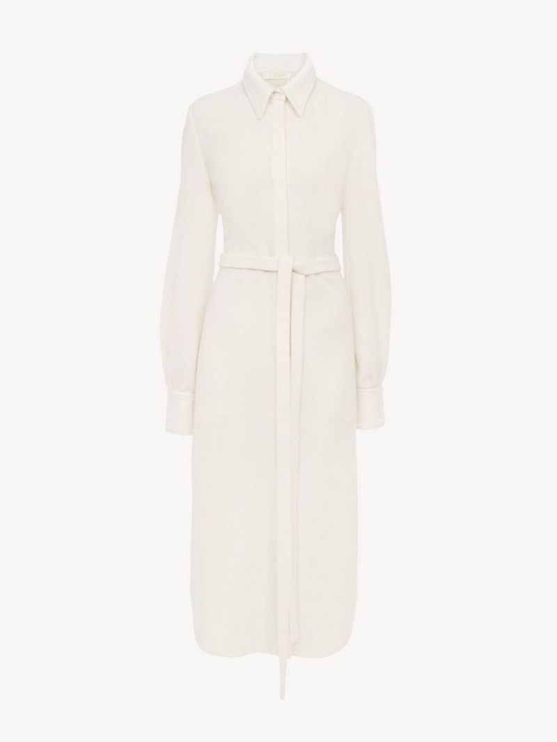 Chloe Midi Shirt Jurk Wit | CHE-SR13865