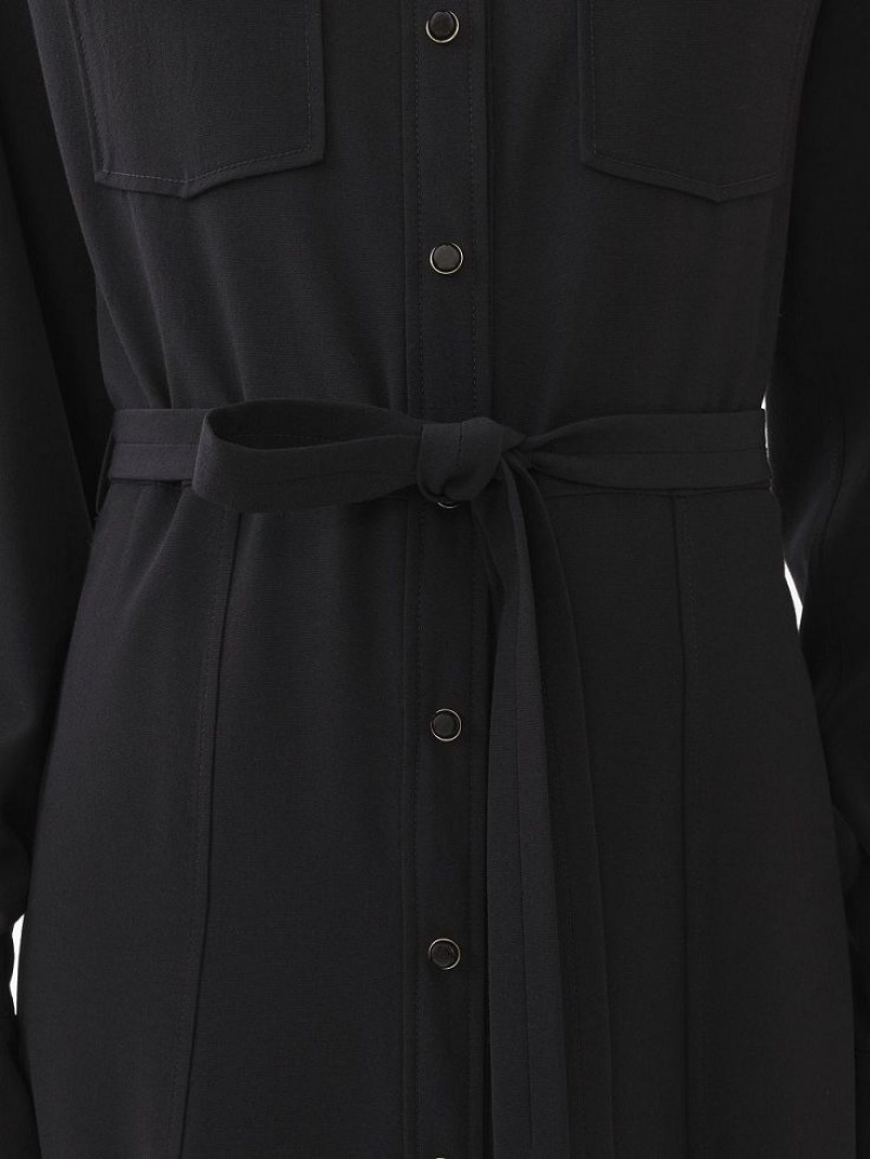 Chloe Midi Shirt Jurk Zwart | CHE-SR13842