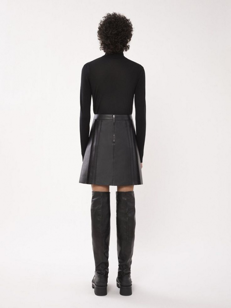 Chloe Mini Skirt Leather Zwart | CHE-SR14120