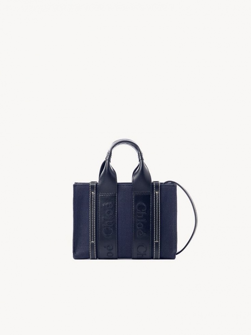 Chloe Mini Woody Crossbodytassen Diepblauw | CHE-SR13548